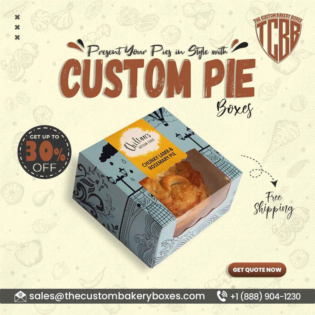 custombakerybox's tweet image. 𝗣𝗿𝗲𝘀𝗲𝗻𝘁 𝗬𝗼𝘂𝗿 𝗣𝗶𝗲𝘀 𝗶𝗻 𝗦𝘁𝘆𝗹𝗲 𝘄𝗶𝘁𝗵 𝗖𝘂𝘀𝘁𝗼𝗺 𝗣𝗶𝗲 𝗕𝗼𝘅𝗲𝘀!
Explore more: thecustombakeryboxes.com/product/custom…
Email us at: sales@thecustombakeryboxes.com    
Call us at: +1 (888) 904-1230
#CustomPieBoxes #PiePackaging #BakeryPackaging #FoodPackaging #PieLovers