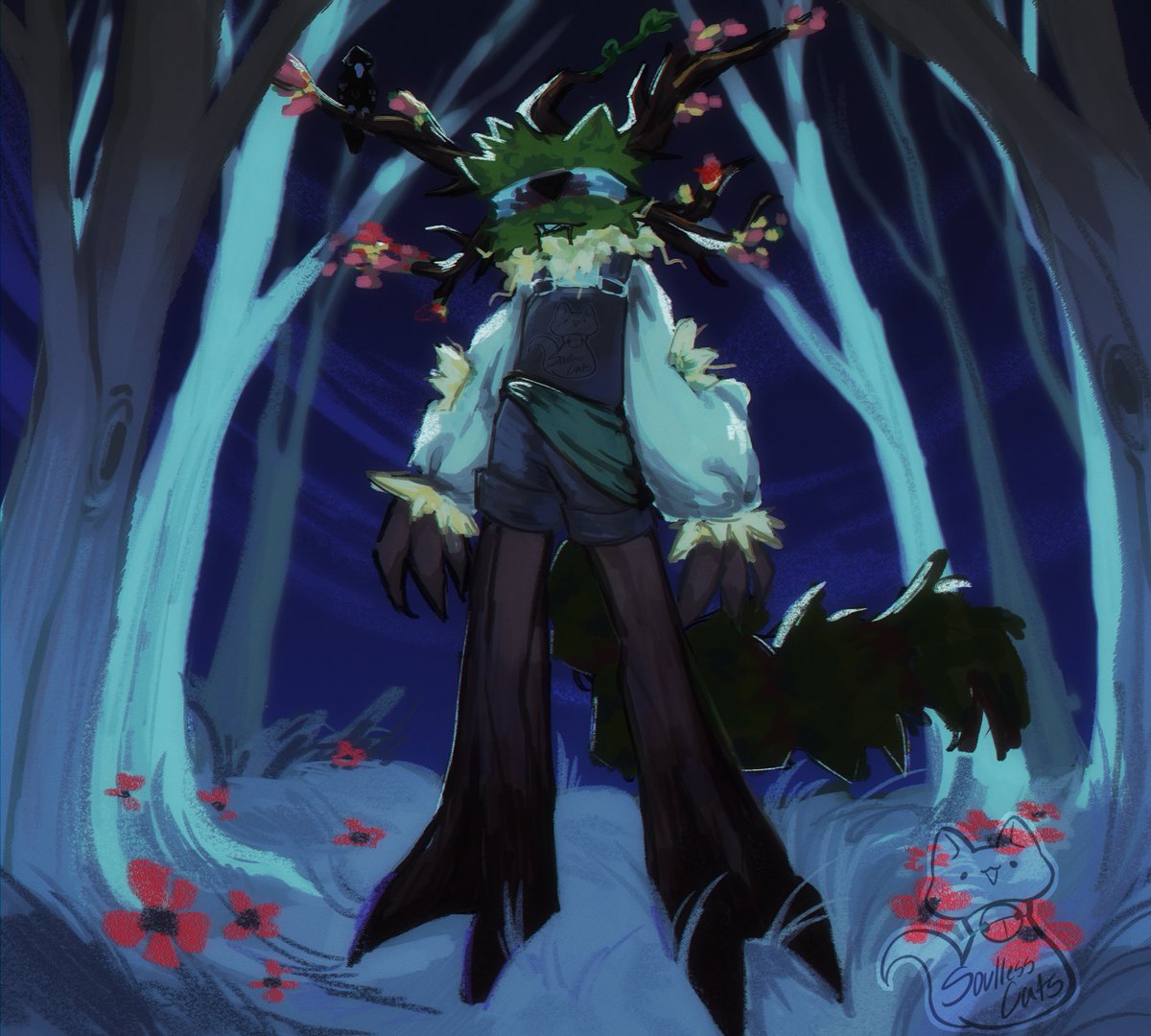 SoullessCats's tweet photo. Here is my design for Goats leshy! Aka Pumpkin leshy! #cotl #cotlfanart #cotlleshy #cotlgoat #cultofthelamb #cultofthelambleshy https://t.co/IUJKiJFyUa