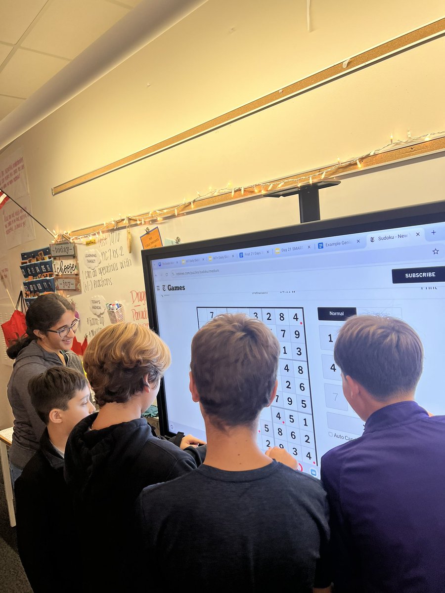 Club Days will be pretty exciting this year! My club consists of Sudoku and other fun math games. Today was pretty intense trying to solve our first Sudoku puzzle. Students will have independent challenges &amp; time for games throughout the year with prizes! #MathFun #ClubDay