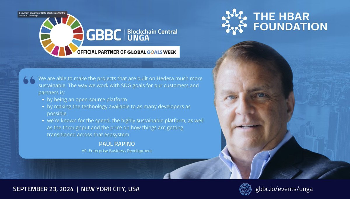 CyprxResearch's tweet photo. GBBC's 7th Annual Blockchain Central UNGA recap:
โข Explored blockchain's role in UN SDGs
โข Hosted at UNJSPF offices
โข Top thought leaders shared insights #BlockchainCentralUNGA #ALGO #HBAR @AlgoFoundation @hedera https://t.co/e40X0KwLGw