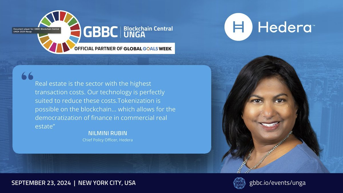 CyprxResearch's tweet photo. GBBC's 7th Annual Blockchain Central UNGA recap:
โข Explored blockchain's role in UN SDGs
โข Hosted at UNJSPF offices
โข Top thought leaders shared insights #BlockchainCentralUNGA #ALGO #HBAR @AlgoFoundation @hedera https://t.co/e40X0KwLGw