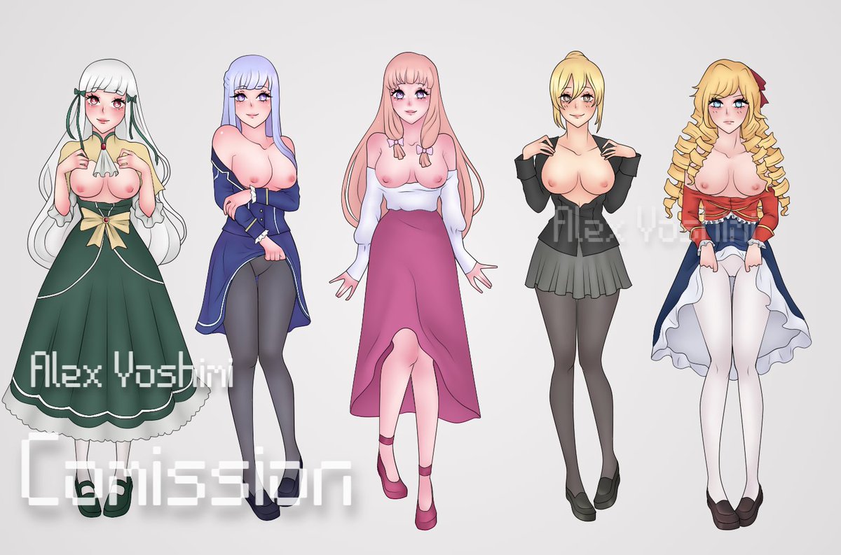 AlexYoshimi's tweet photo. Subo otra comisión ^^ son Sophia Ascart, Selena Gilbert, Lilia Rainworth, Angelica Rapha y Claire Francois.

#nsfwtwtًً #comission #art  #comissionsopen https://t.co/x6BAovNuhw
