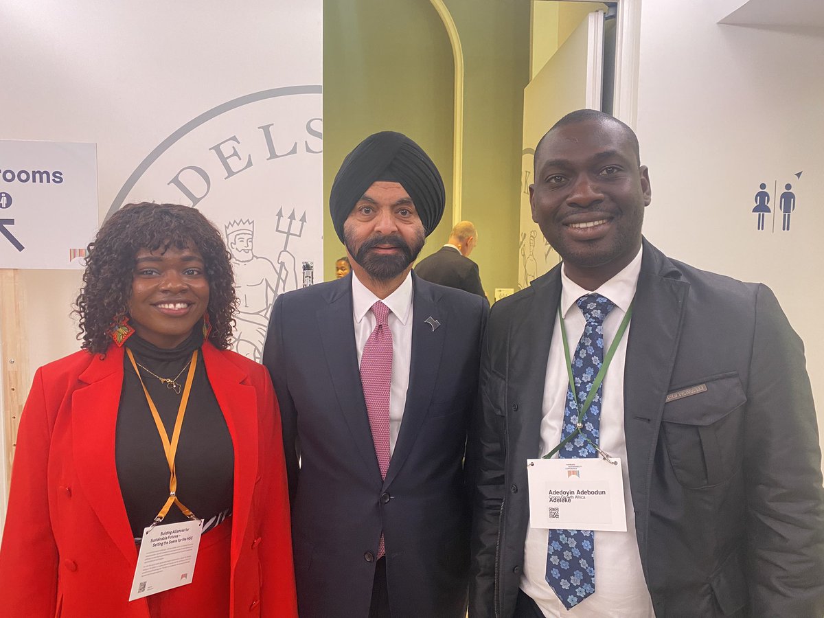 AdedoyinOnline's tweet photo. I met with Ajay Banga, the President of the @WorldBank . We discussed about energy situation in Africa &amp; Nigeria in particular. I also shared @GreenGrowthHub ’s various initiatives aimed at catalyzing just &amp; green transition in Africa. 
@WBG_Climate @WorldBankAfrica @ASteiner https://t.co/GqiYrZMFQo
