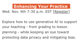aiEDU presents Free PL for educators
Session 4: AI for Educators: Enhancing Your Practice Wed. Nov. 6th 5:30 pm MST
us02web.zoom.us/meeting/regist… #rvsed #aiEDU