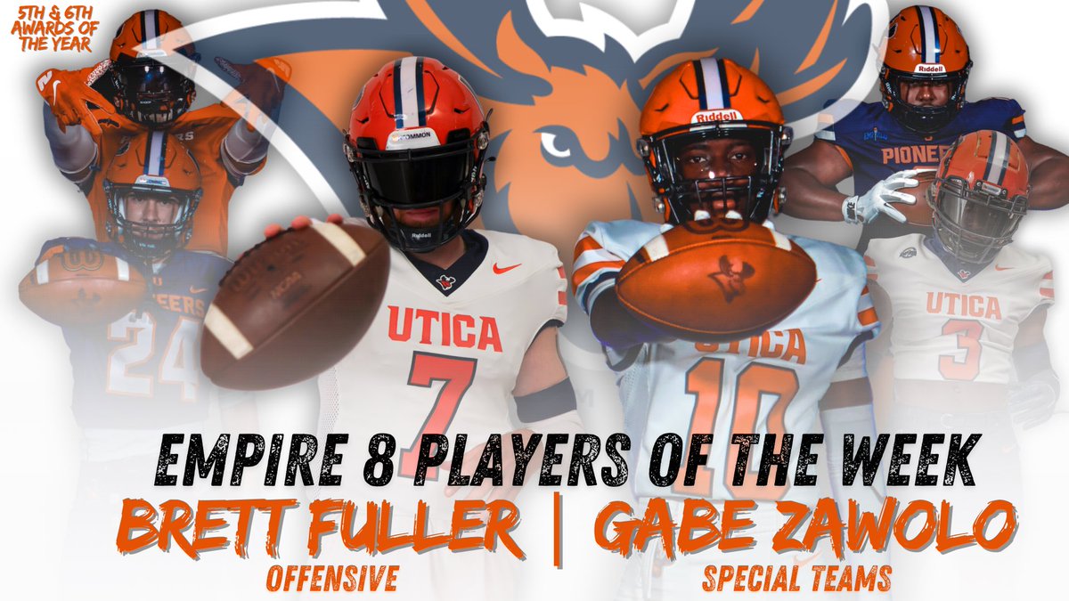Fuller and Zawolo’s awards make it SIX honors for Utica Football in 2024.

#FeartheMoose #Empire8 #D3fb #CollegeFootball #GoPioneers