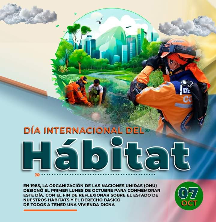 ¡Día Internacional del Hábitat! 

En la Defensa Civil Colombiana, trabajamos para proteger y preservar nuestros entornos, garantizando la seguridad y bienestar de las comunidades.

#defensacivilcesar