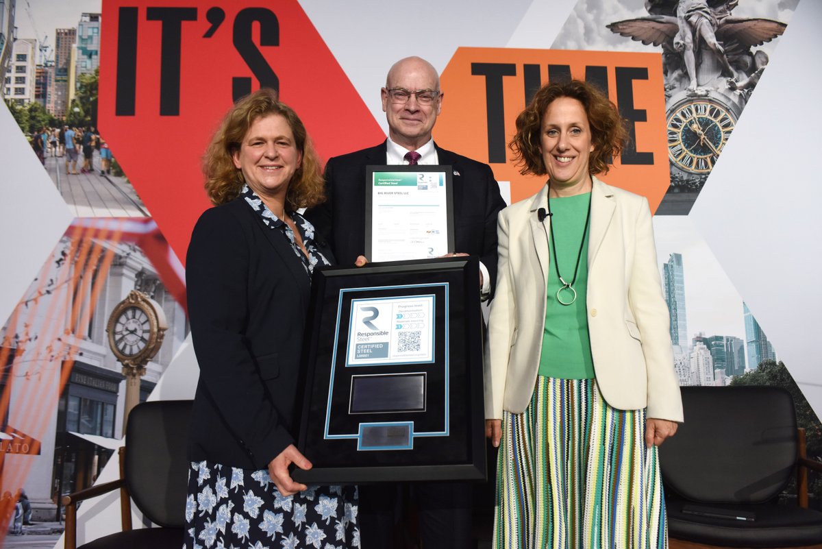 ICYMI: #USSteel became the first steel company in the world to earn the <a href="/ResponsblSteel/">ResponsibleSteel™</a> Certified Steel designation for products from our Big River Steel mill! We talked about this important milestone in our #sustainability journey at #ClimateWeekNYC. 📽️: youtu.be/ToufaC2YPCc?si…