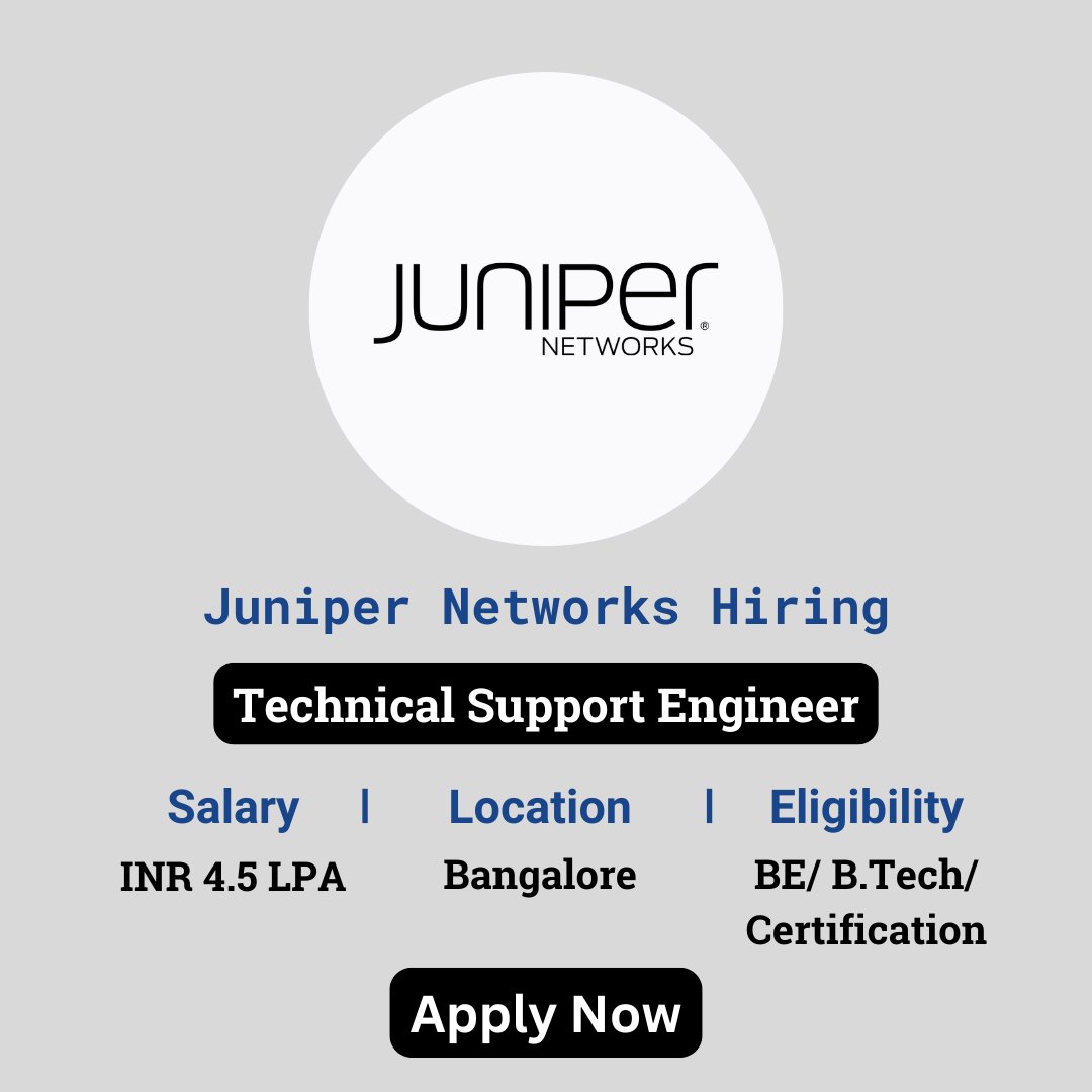 karthikpattadi's tweet image. 🔍 Juniper Networks Off Campus Drive 2024 🔍

💼 Job Role: Technical Support Engineer

🔗 Apply Here: zurl.co/AGa1 

💬 Join Our WhatsApp Group: zurl.co/HzO9

#JuniperNetworks #OffCampusDrive #TechnicalSupportEngineer #2024Hiring #TechJobs