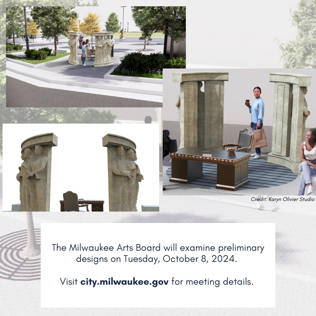 DCD is proud to announce Karyn Olivier, a nationally acclaimed artist, has been chosen for the commission of a public artwork at the Vel R. Phillips Plaza.

Read more: tinyurl.com/466jv4sb
MAB agenda: tinyurl.com/2ke5y9hu