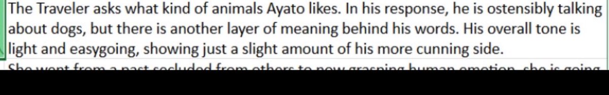 fragmentofpeace's tweet photo. #Ayathoma 
So this new leaked dev doc has revealed:
- ayato forgetting his bath towel on purpose so that thoma has to bring it to him was supposed to be a thing
- another mention of ayato’s love for “dogs” and confirmation that he isn’t talking about actual animals LOL
1/? https://t.co/xXvDHBJWzX