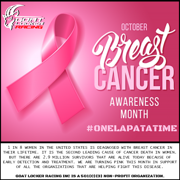 RacingLocker's tweet photo. October is Breast Cancer Awareness Month. GLR is turning pink to support all of those kicking cancer's a$$! #savethetatas #breastcancerawareness #Fcancer #onelapatatime https://t.co/P2QA86krhe