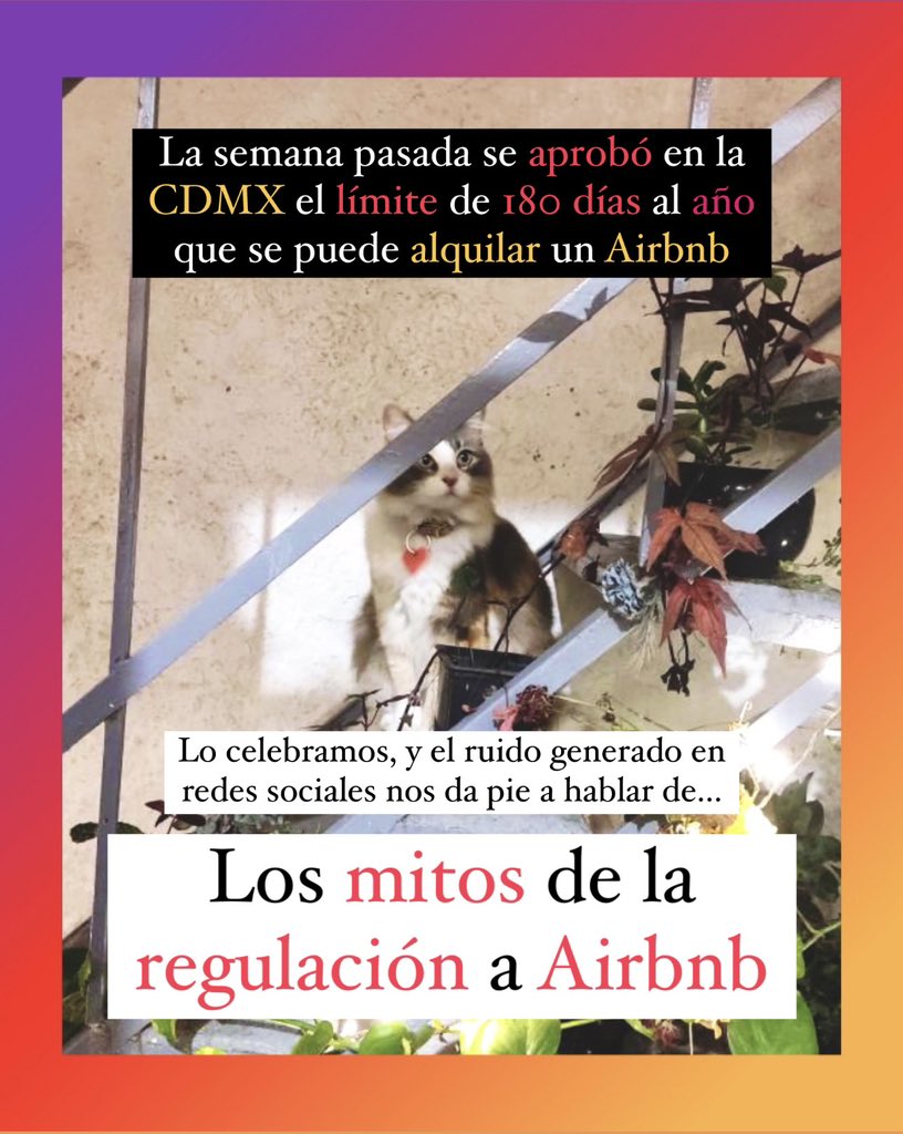 Gatitos contra la Desigualdad (@gatitosvsdesig) on Twitter photo Miau. Hablemos de los mitos sobre la regulación de Airbnb🔥🔥🔥 y lean nuestra columna (<a href="/rojo_neon/">Máximo Ernesto Jaramillo Molina</a>) del día de hoy sobre el tema en <a href="/El_Universal_Mx/">El Universal</a> : bit.ly/3BAN8fn
Hace unos días se aprobó en el Congreso de la Ciudad de México una iniciativa que promovió el ahora Miau. Hablemos de los mitos sobre la regulación de Airbnb🔥🔥🔥 y lean nuestra columna (<a href="/rojo_neon/">Máximo Ernesto Jaramillo Molina</a>) del día de hoy sobre el tema en <a href="/El_Universal_Mx/">El Universal</a> : bit.ly/3BAN8fn
Hace unos días se aprobó en el Congreso de la Ciudad de México una iniciativa que promovió el ahora