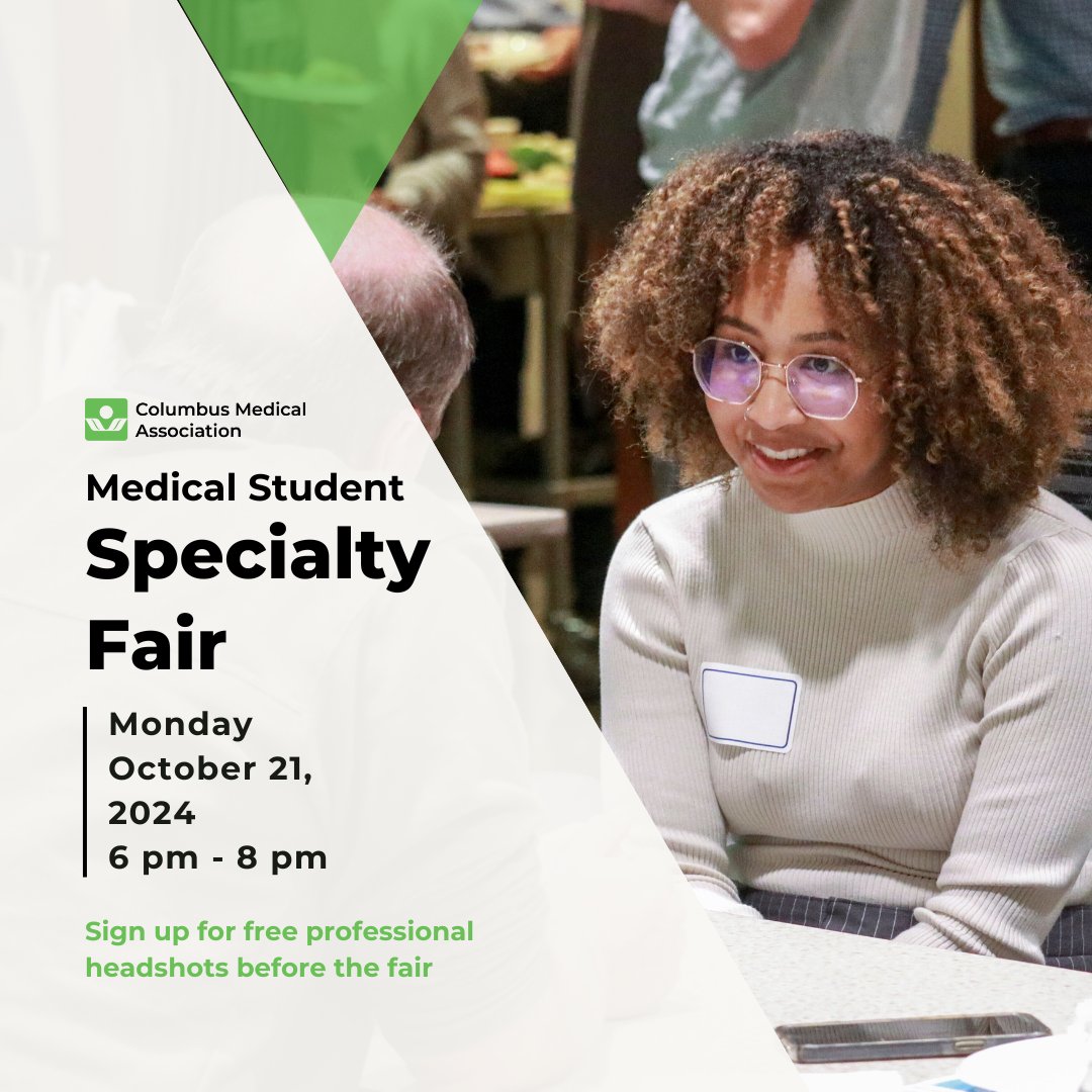Join us for the Medical Student Specialty Fair on Monday, October 21st, from 6-8 PM! Explore different medical specialties, network with professionals, and discover your future path.

Bonus: Get a professional headshot before the event! 

myemail.constantcontact.com/Medical-Studen…