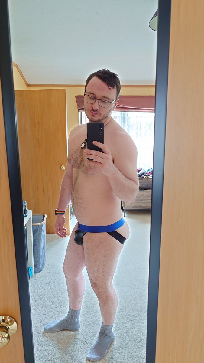 cheeky_scot's tweet photo. Apparently I forgot to do a cage check yesterday my bad but you can see it if you look closely at the jock. Day 7/31 #jocktober #locktober https://t.co/VYMe9nnhiB