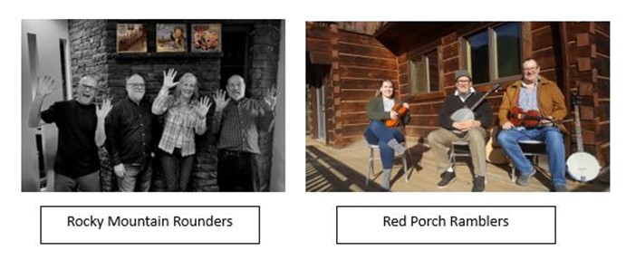 VCA Open Stage! 
Friday October 11, 2024
Varsity Community Centre 
Doors open at 6:15 p.m. At 7:00 p.m. 
Performers Rocky Mountain Rounders will open with a 30-minute set. Open Mic, from 7:30-8:15 &amp; 9:00-9:45 pm. Feature performers, in between are Red Porch Ramblers.