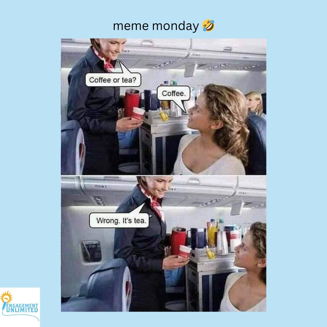 meme monday 🤣 

Holiday Season is filling up! Reach out today to discuss your holiday event 🎉

Engagement Unlimited... where Engagement Meets Fun!
Call us to discuss your upcoming events! We'd love to help you with Team Building, Entertainment &amp; Presentations/Emcees.  ✅