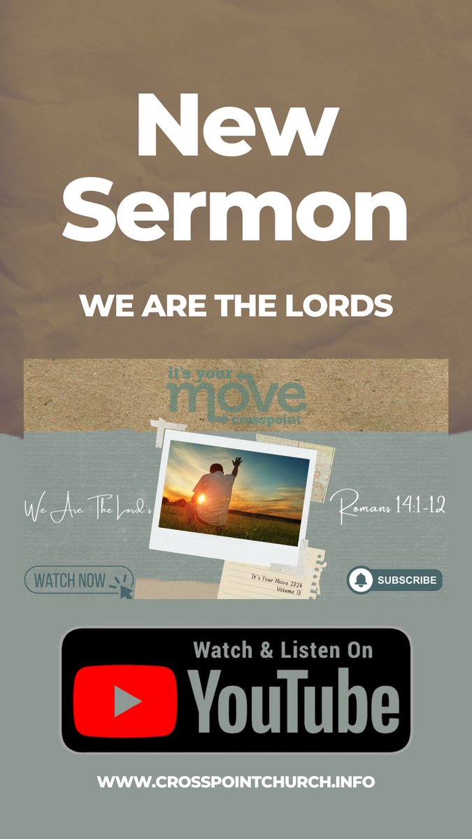 CrossPoint_INFO's tweet photo. "We Are The Lords" by Dr. Ryan F. Whitley! 🙌✨

📅 Watch it now on YouTube

Don’t forget to like, share, and subscribe for more uplifting messages. Let’s spread the word together! ❤️

#WeAreTheLords #DrRyanFWhitley #NewSermon #Faith #YouTubeSermons https://t.co/Wtlr8kJfif