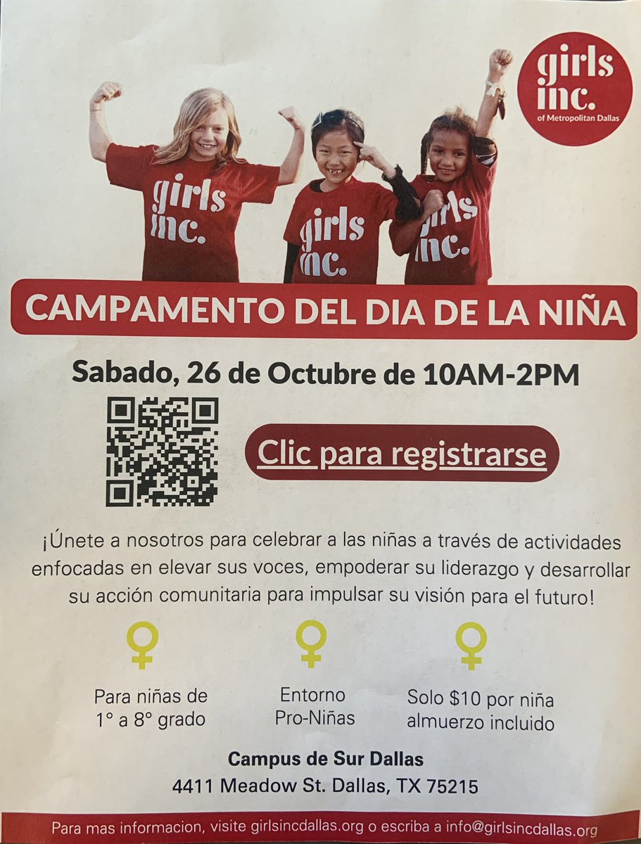 🗣️It’s <a href="/GirlsIncDallas/">Girls Inc. Dallas</a> Camp Time! Register today! 🧡🐯🖤#empowering <a href="/dallasschools/">Dallas ISD</a> <a href="/dallasisdparent/">Dallas ISD Parents</a> <a href="/DistinctlyHis_/">DistinctlyHIS</a> <a href="/maxielpastor/">Maxie Johnson</a>