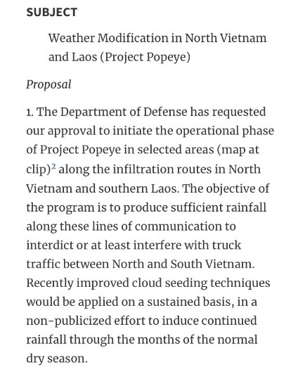lastra_joe's tweet photo. Shout out to @irving_nicholas for the reference on this, I wasn’t aware it went this far back.
I’m sure they’ve abandoned all research in weather modification since then.
#ProjectPopeye
https://t.co/ZNm5GUMgYC https://t.co/E3H4UP5IOS