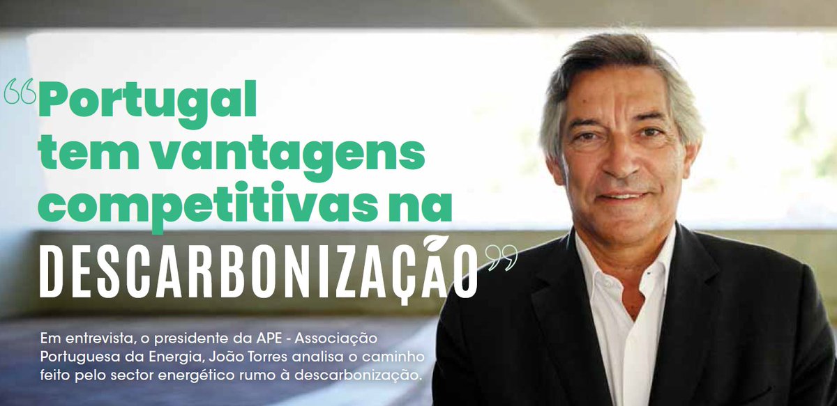 Em entrevista ao <a href="/Publico/">Público</a> para o "Descarbonização: que caminho para Portugal?" o Presidente da #APE, João Torres, frisou que estamos no bom caminho e que o sector da energia é indissociável dos esforços de #descarbonização.

Entrevista completa👇
lnkd.in/dgCuyZRK

<a href="/FEL_PT/">Future Energy Leaders Portugal</a>