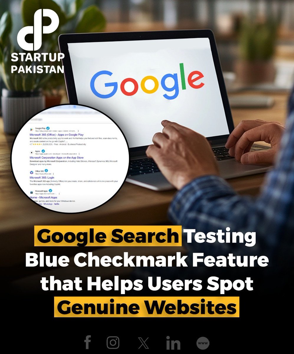 PakStartup's tweet image. Google Tests Blue Checkmark Feature for Authentic Website Verification.

#Google #WebsiteVerification #BlueCheckmark #OnlineSafety #TechNews