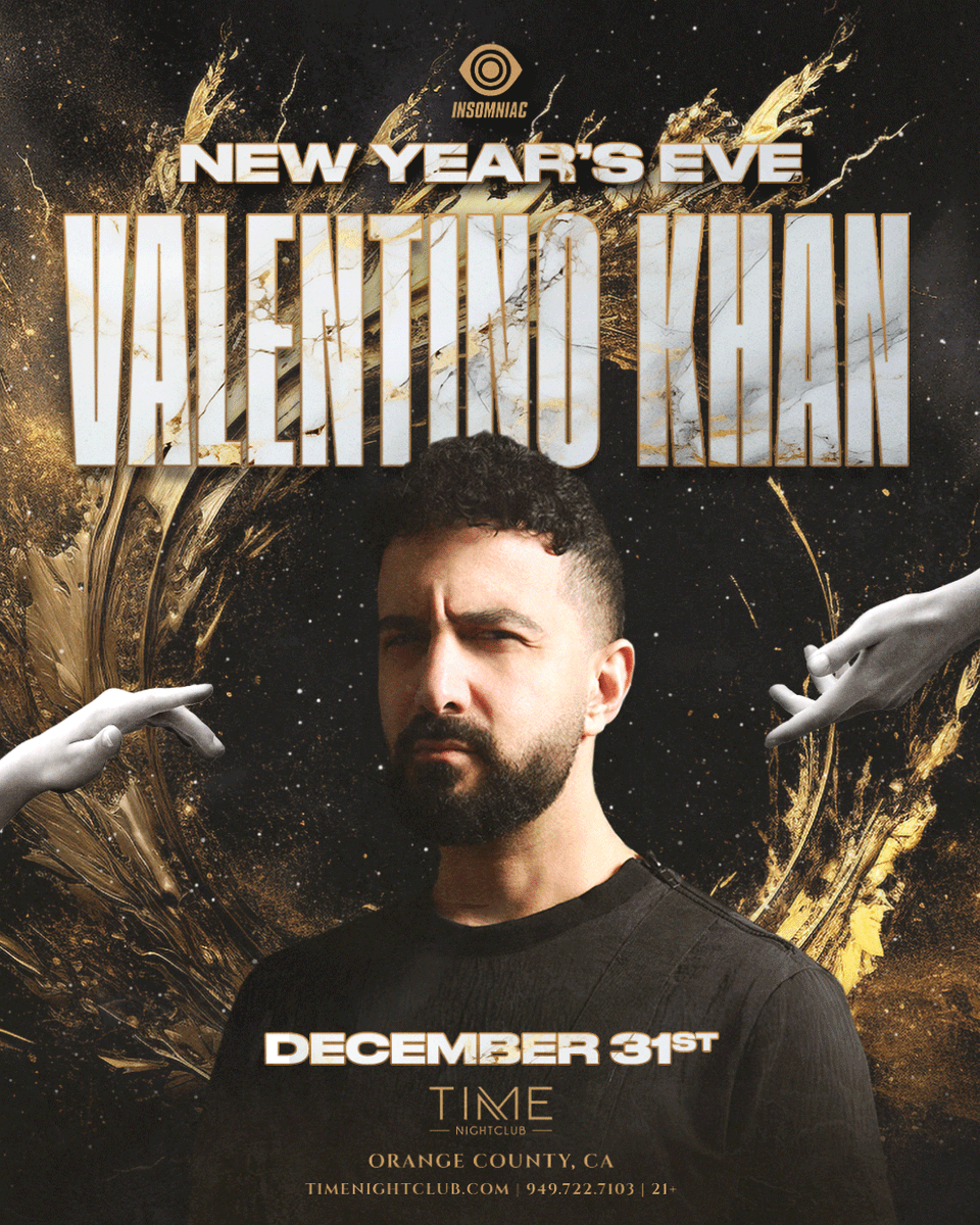 timenightcluboc's tweet image. This New Year’s Eve, we’re getting deep down low with @ValentinoKhan! 🎉

Kick off 2025 under the #TimeOC chandelier with explosive fusions of hard-hitting bass, big-beat energy, and non-stop rhythms from start to finish. 🔥

Tickets are on sale now! → timenightclub.com/valentinokhan