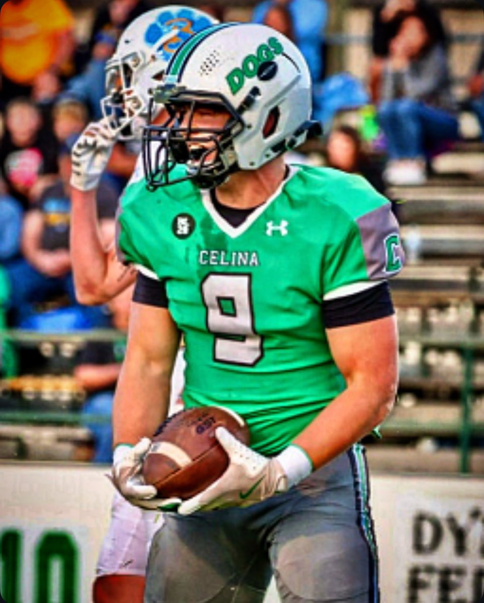 ParkerBertke's tweet photo. Week 6-7 
#9 Parker Bertke 26’
(6’1-220) RB/LB/EDGE/ST
Celina - OH  Ohio High School Football #GoDawgs #Resilient https://t.co/VL5XydTWyU