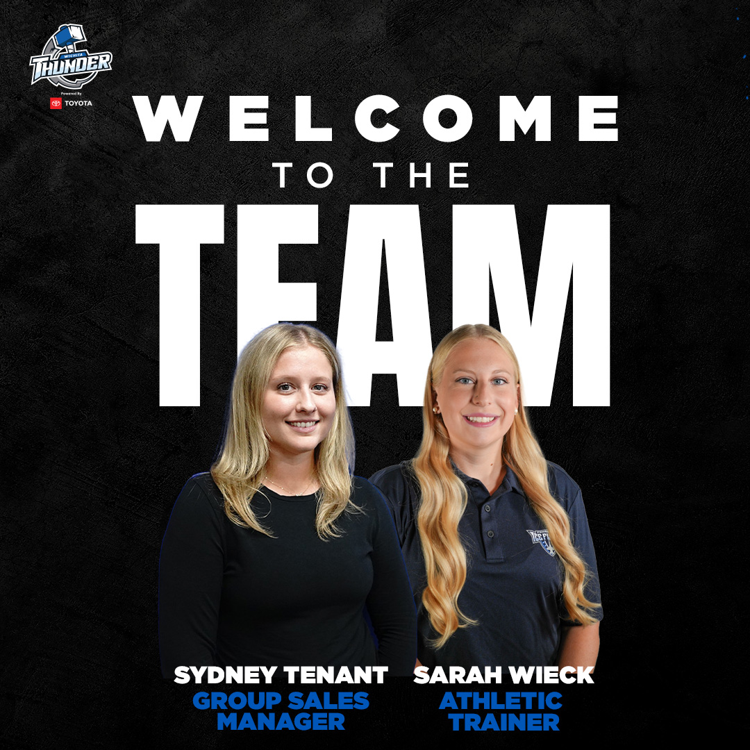 We've made additions to our Hockey Operations and Front Office staff. Welcome to Sydney Tenant as our Group Sales Manager, and Sarah Wieck as our Athletic Trainer!

Read more: wichitathunder.com/news/2024/10/t…