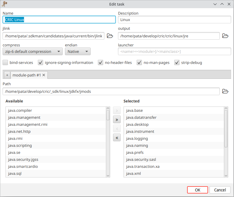 I just released CRIC 24.10! 🥳

The Custom Runtime Image Creator (with cross-targeting) for #JDK #jlink written in #Java with #JavaFX on the #NetBeans Platform.

Get your copy at 
github.com/trixon/cric/re…

#AppImage &amp; #SnapCraft available.