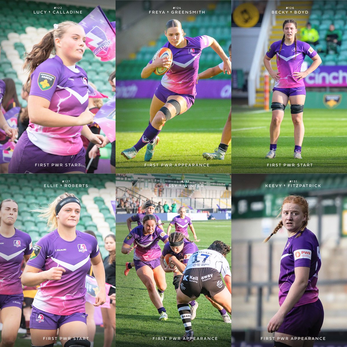 LightningRugby's tweet image. 𝗟𝗶𝗴𝗵𝘁𝗻𝗶𝗻𝗴 𝗹𝗮𝗻𝗱𝗺𝗮𝗿𝗸𝘀 ⚡️

#𝟣𝟤𝟩 Ellie Roberts*
#𝟣𝟤𝟨 Becky Boyd*
#𝟣𝟤𝟤 Lucy Calladine*
#𝟣𝟤𝟦 Freya Greensmith**
#𝟣𝟥𝟣 Keevy Fitzpatrick**
#𝟣𝟥𝟤 Issy Winter**

*1st PWR start // **1st PWR appearance (🆚 Bristol).