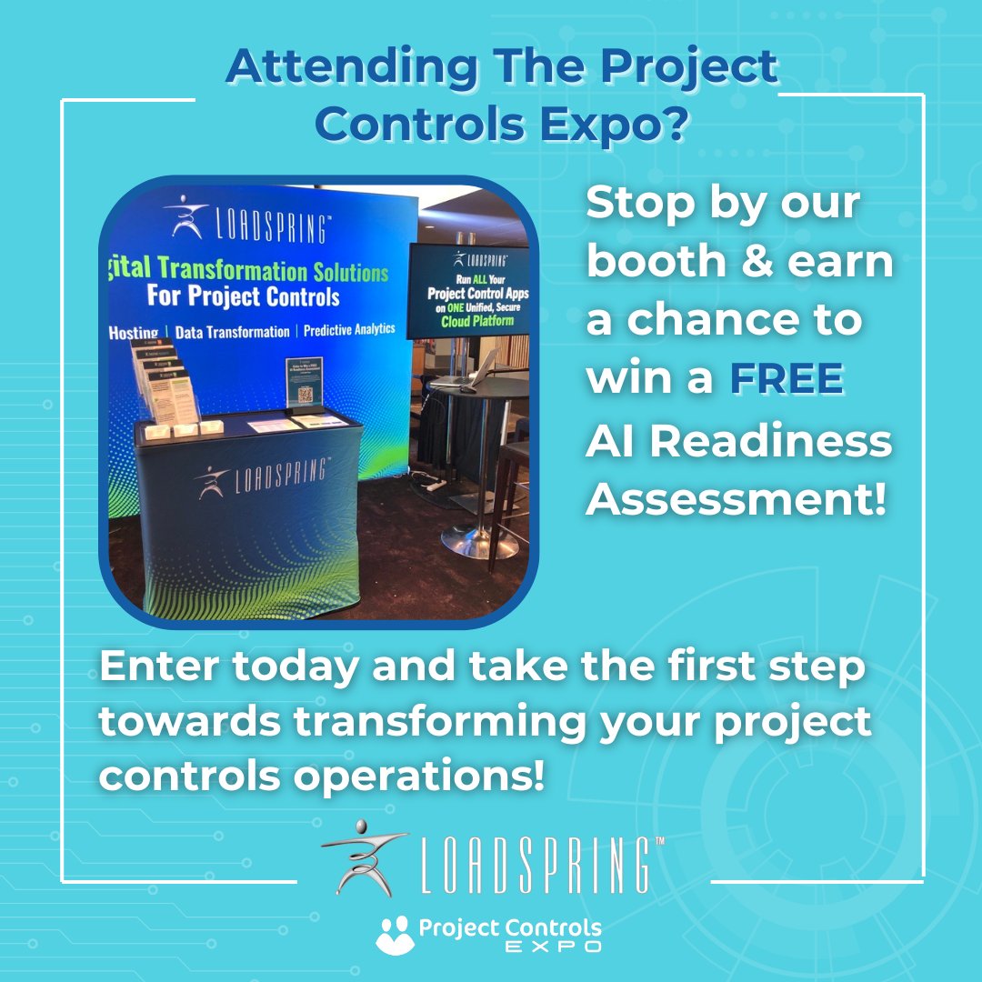 LoadSpring's tweet image. Join us at the Project Controls Expo! Visit our booth for a FREE AI Readiness Assessment. Discover how AI can enhance your project management. Don’t miss this chance!
👉 Enter Today: hubs.ly/Q02SqtGB0 #LoadSpring #ProjectControls
