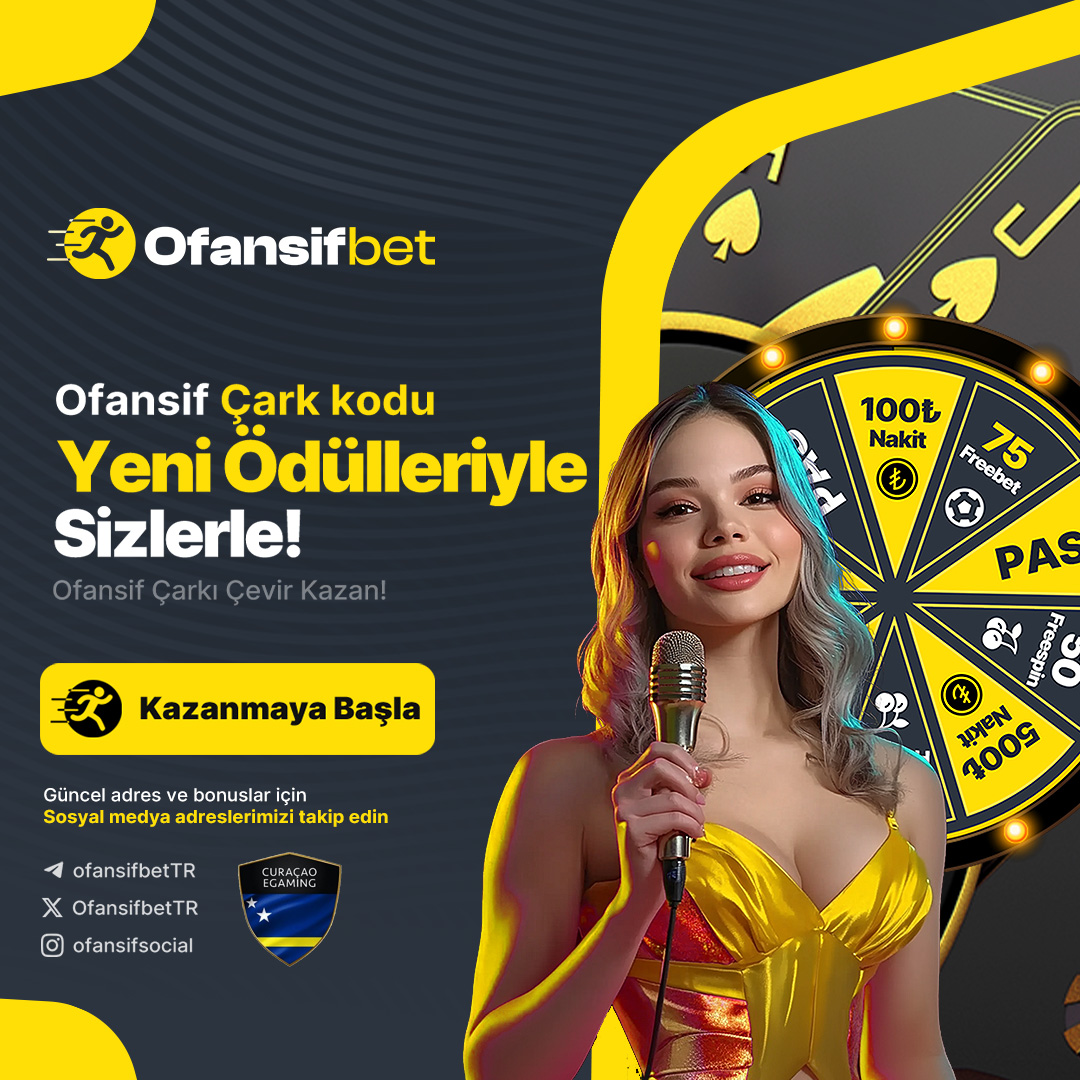 🎡 #OFANSİFBET'TEN OFANSİF ÇARK FIRSATI

💸 Minimum 100 TL yatırım yap, "Ofansif Çark" kodunu talep et!

🔗 ofansifcark.com adresine gir, çarkı çevir ve ödülünü kazan!

🏆 Her yatırımda 1 kod, 24 saatte 5 koda kadar şansını artır!

🔗 u16p.com/ofansifsosyal

#slot #bahis