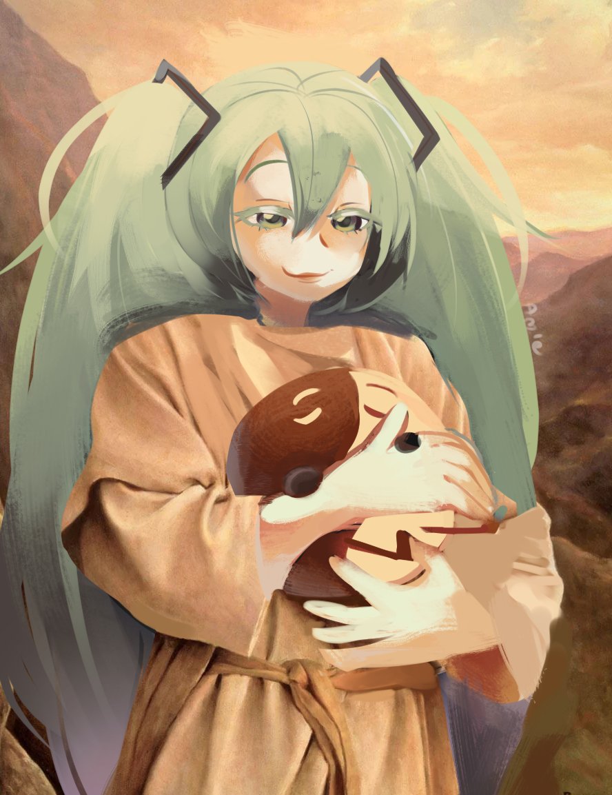 amiemume's tweet photo. #inanimateinsanity Miku holding Yinyang like Jesus holding a lamb because i want Yinyang to live https://t.co/er7MENJKhJ