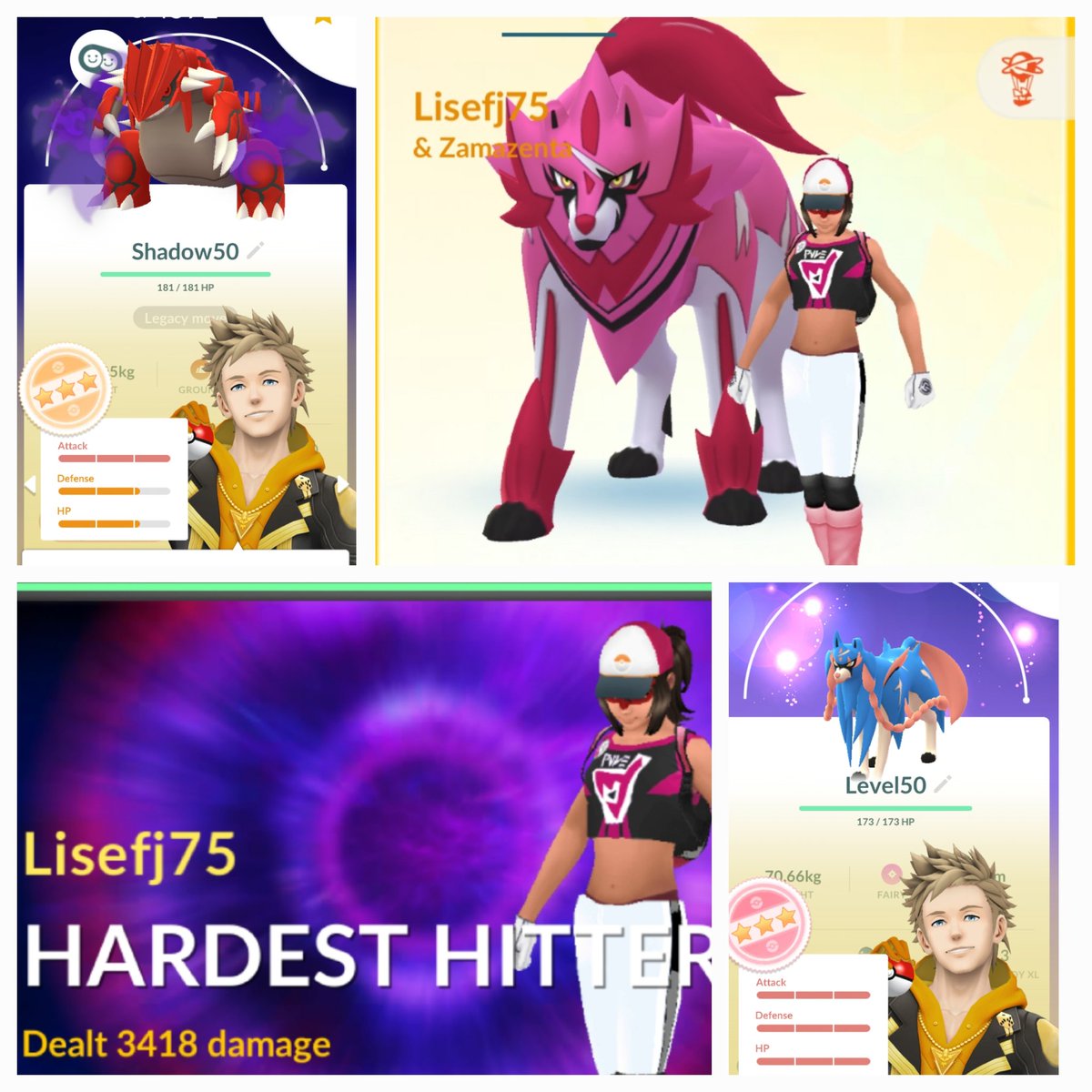 jenssen_lise's tweet photo. Upping my game. Finally shiny in the bag and maxing two more pokemons today. #pokemon #shiny #maxoutmonday #level50 #shadow50 https://t.co/DmXup0vOUb
