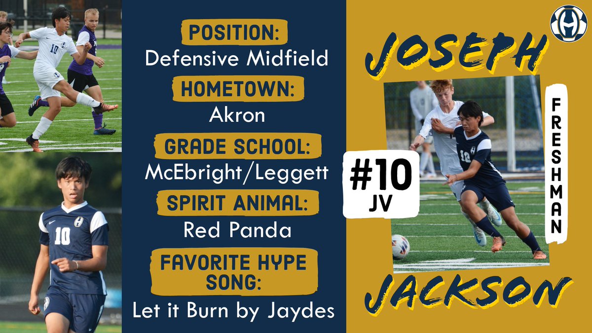 Our next #PlayerSpotlight features JV #10, Joe Jackson! Joe is a freshman whose goal this season is to play well. Something people may not know about Joe is that he speaks a second language -&gt; Burmese. The nimble &amp; playful Red Panda is his spirit animal. #MeetTheTeam #HobanFamily