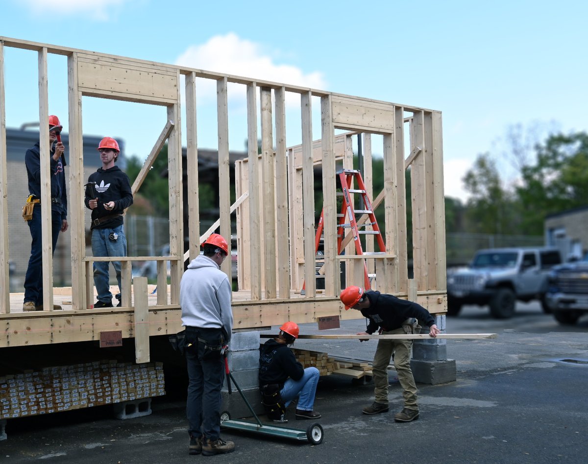 Students in the Building Construction program are starting to frame walls! Students in this program build a house from the ground up during their school year in this career tech program.