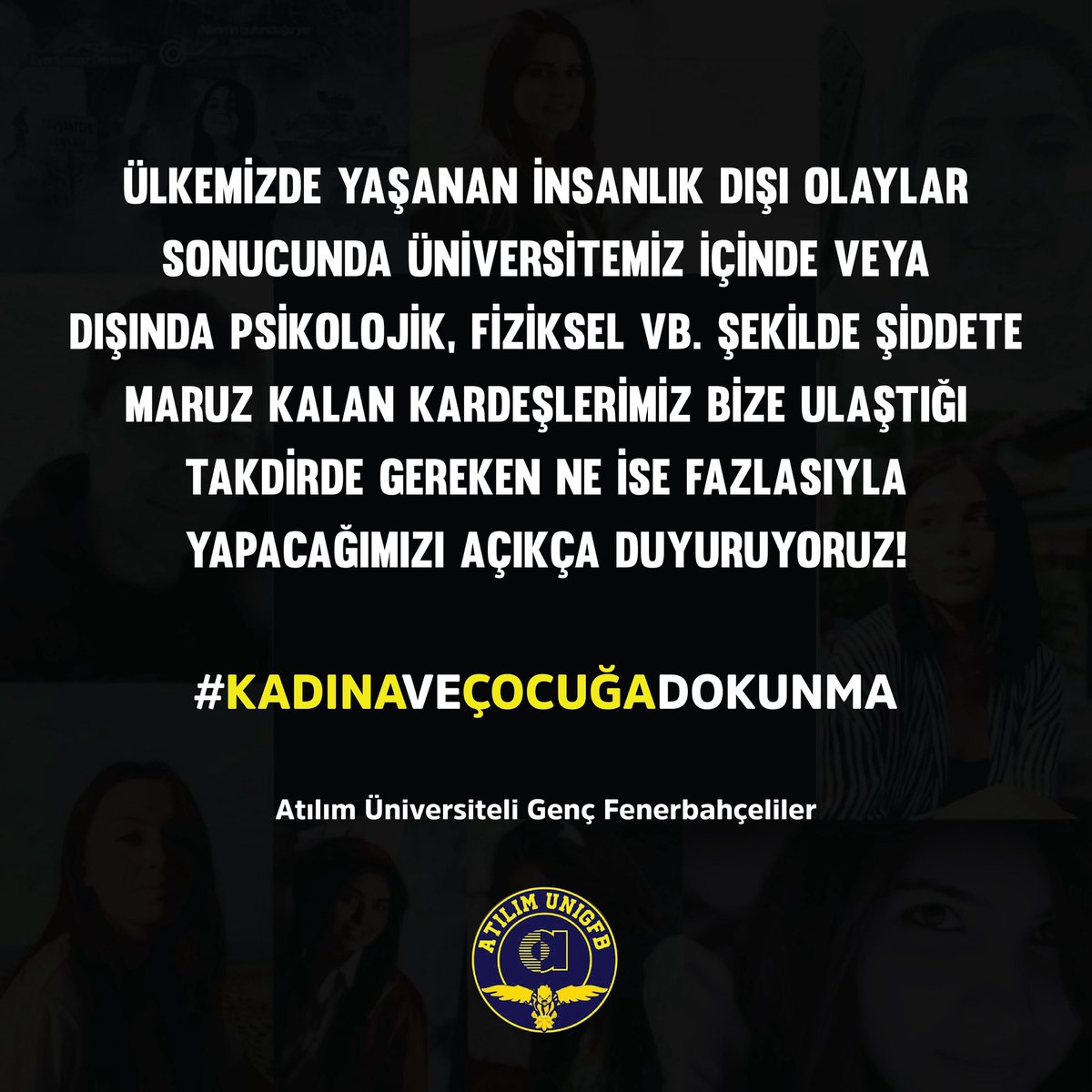 BİZ VARSAK KORKU YOK !

#KADINAVEÇOCUĞADOKUNMA