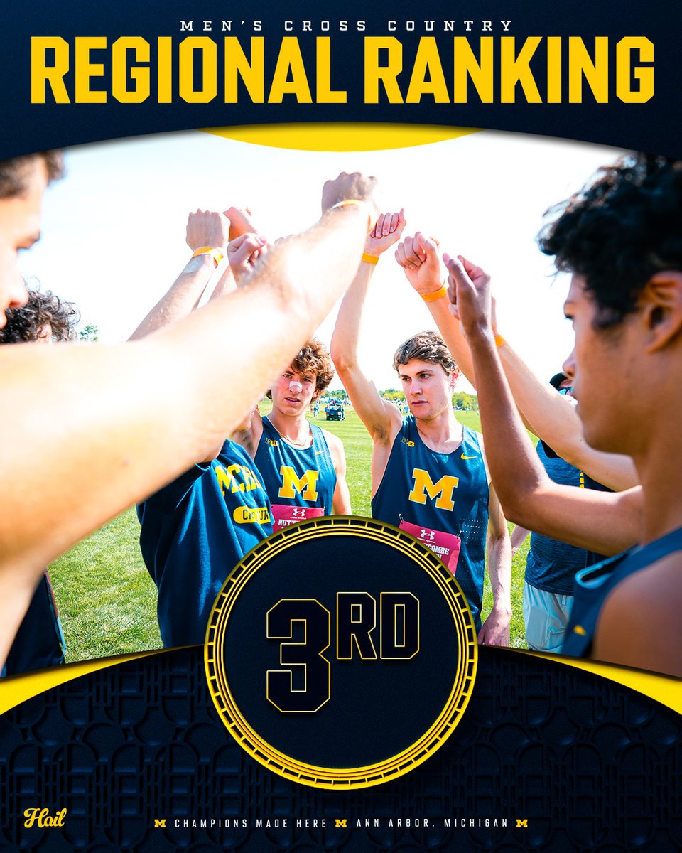 UMichTrack's tweet photo. The men and women stay in the top-5 of the latest Regional Rankings! 😤 #NCAAXC24 https://t.co/x7j5bPGrtB