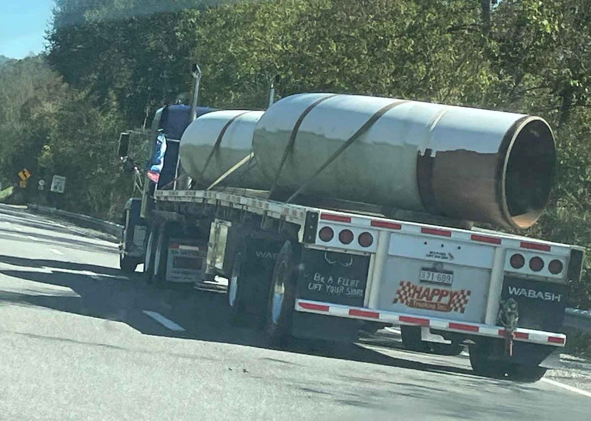 MVP caught carrying in 2 new pieces of half assed coated, curved pipe today heading towards Brush Mtn. 
#MVPsFinalRestoration
It’ll never be done and we will never be safe! I’ll keep shouting it!! I need yall to also! Please call <a href="/timkaine/">Tim Kaine</a> <a href="/MarkWarner/">Mark Warner</a> or whoever