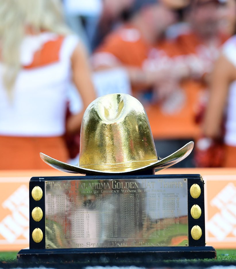 “I’ve lived in Norman for the last 17 years out of my 25. I like it there. It feels like home to me since I’m there more often than not.

I’ll be coming back home to Norman on Saturday. See you there.”

Sincerely,

                   The Golden Hat

#RedRiverRivalry