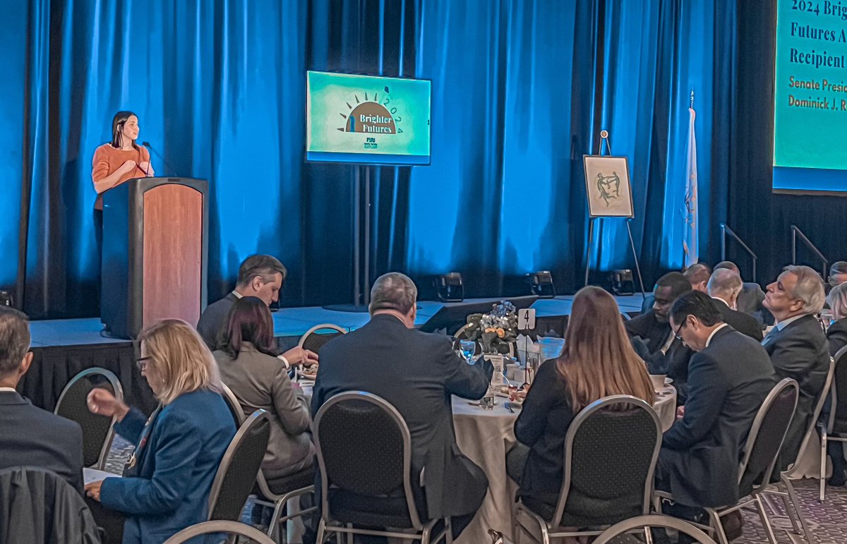 Honored to emcee <a href="/FamilyServiceRI/">Family Service of RI</a>’s Brighter Futures Luncheon, recognizing <a href="/SenatorRuggerio/">Dominick Ruggerio</a>’s dedication to RI’s children &amp; families. This year also marks 20 years of FSRI’s Go Team, providing trauma support with law enforcement. Grateful to be part of this special day!