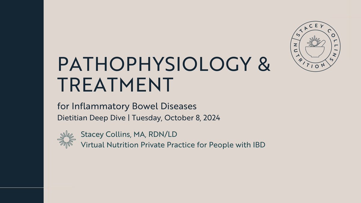 RDs! Come learn with IBD Nutrition with us for Continuing Education Credits (4.75)! Tuesday, 10/08, we're starting a virtual weekly, month-long series ALL about Nutrition for IBD. The best part? Recordings. But it's always more fun live, so please join us! dietitiandeepdive.com/offers/w9QiSLk…