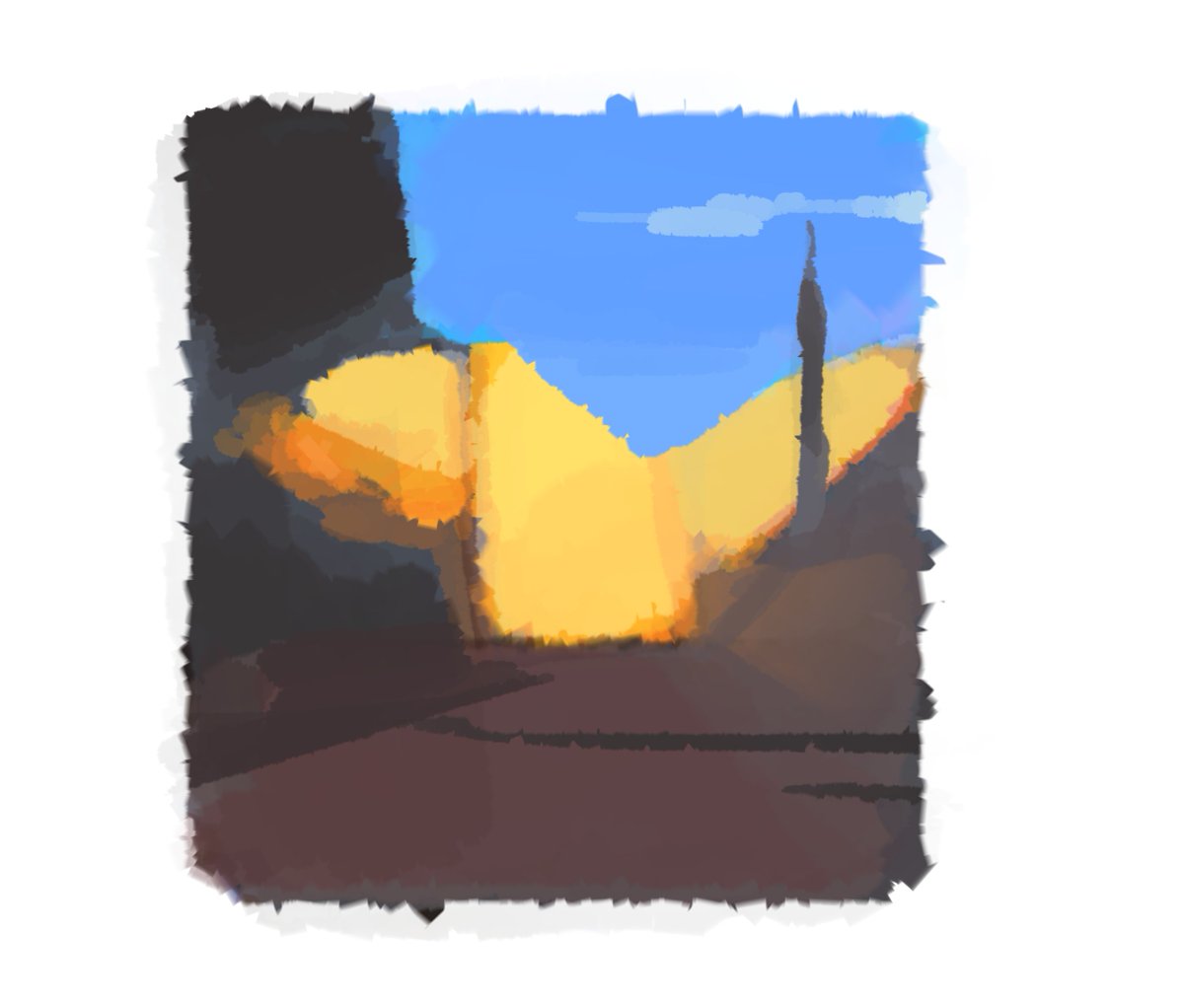 japan_tem's tweet photo. i just quickly drew some shapes but i really like this type of lighting that happens near sunset this time of year https://t.co/kgg8dKEN9q