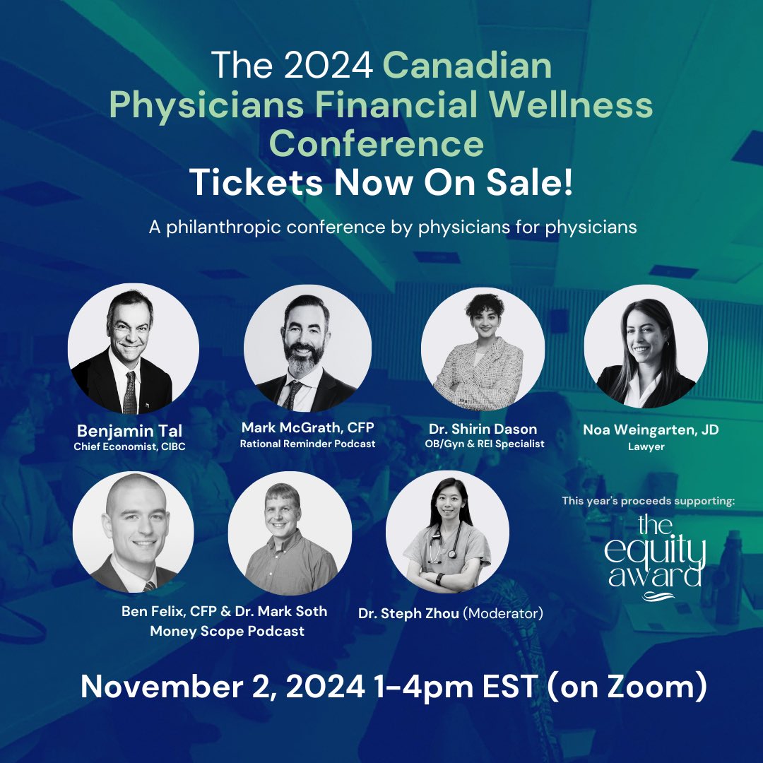 Don't miss the Canadian Physicians Financial Wellness Conference on November 2nd from 1-4 PM on Zoom! 

#PhysicianWellness #FinancialLiteracy #BurnoutPrevention #RetirementPlanning #SocialImpact #CanadianPhysicians

🔗 Register: physiciansficonference.com