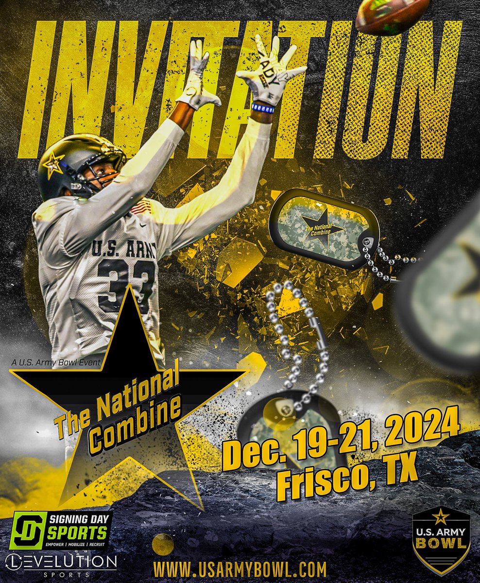 Proud to receive my official invitation letter to #TheNationalCombine #TNC at the <a href="/USArmyBowl/">Military Appreciation Bowl Week</a> . Thank you <a href="/GregCooperNJ/">Greg Cooper</a> <a href="/DChipoletti/">Derek Chipoletti</a> <a href="/FIHSFOOTBALL/">Fleming Island Football 🦅</a>