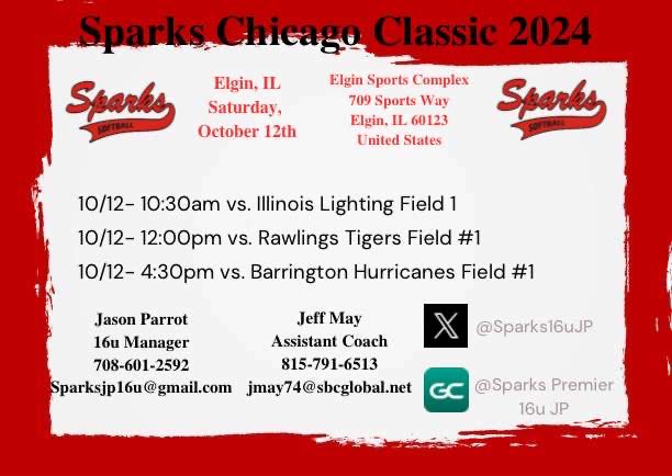Anabel Agredano 2027 (@reelab3) on Twitter photo In Elgin, IL this weekend come watch us play!!❤️🖤
<a href="/NIUSoftball/">NIU Softball</a> <a href="/BradleySoftball/">Bradley Softball</a> <a href="/SparksPremier/">Jill Harvey - Sparks Premier</a> <a href="/IlliniSB/">Illinois Softball</a> <a href="/Sparks16uJP/">Sparks16u JP</a> <a href="/MizzouSoftball/">Mizzou Softball</a> <a href="/DePaulSB/">DePaul Softball</a> <a href="/AuburnSoftball/">Auburn Softball</a> <a href="/WKUSoftball/">WKU Softball</a> In Elgin, IL this weekend come watch us play!!❤️🖤
<a href="/NIUSoftball/">NIU Softball</a> <a href="/BradleySoftball/">Bradley Softball</a> <a href="/SparksPremier/">Jill Harvey - Sparks Premier</a> <a href="/IlliniSB/">Illinois Softball</a> <a href="/Sparks16uJP/">Sparks16u JP</a> <a href="/MizzouSoftball/">Mizzou Softball</a> <a href="/DePaulSB/">DePaul Softball</a> <a href="/AuburnSoftball/">Auburn Softball</a> <a href="/WKUSoftball/">WKU Softball</a>