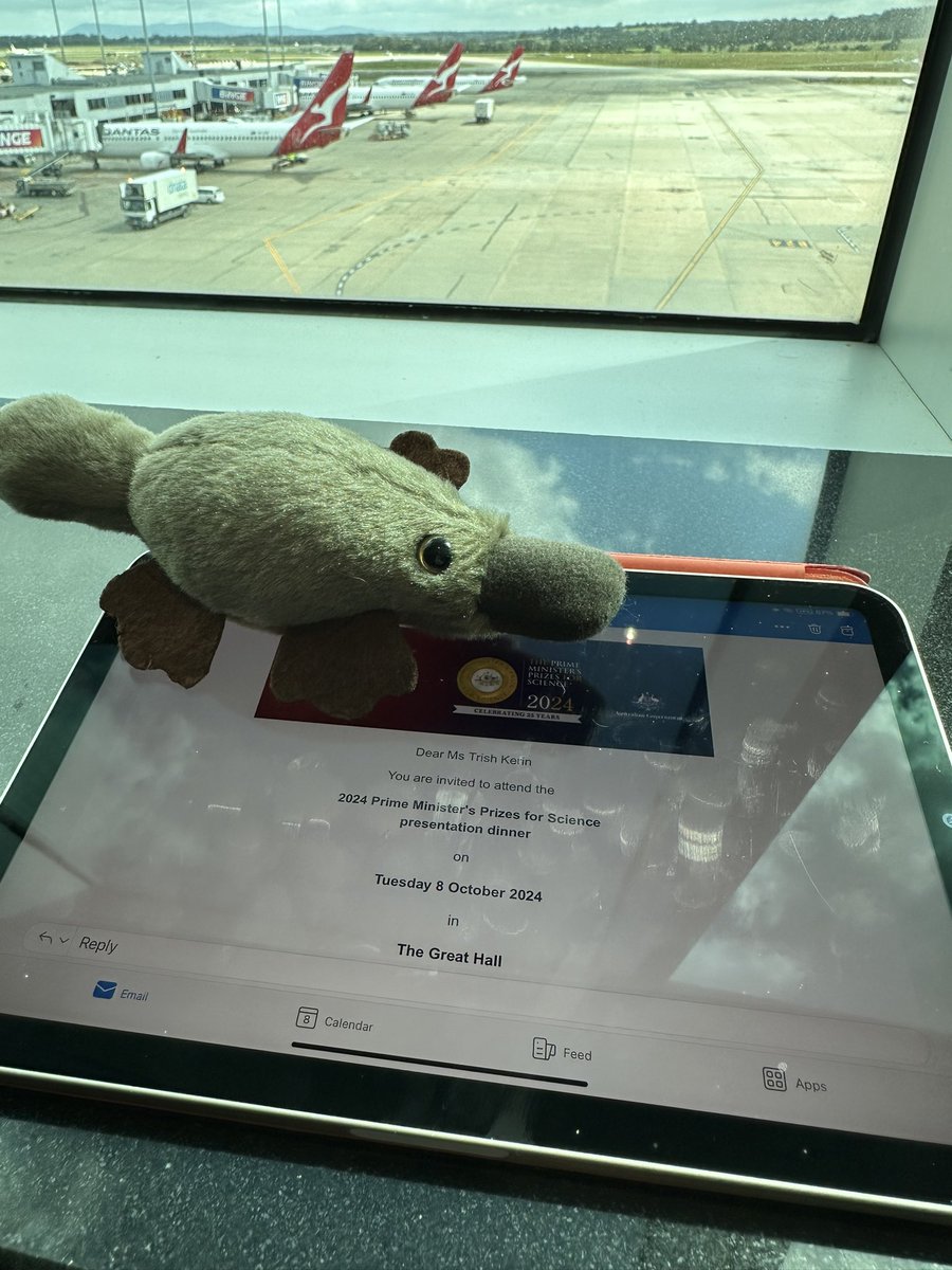 Today is the day! The platypus and I are heading to our nations capital for the Prime Minister’s Prizes for Science! <a href="/ScienceAU/">Science & Technology Australia</a> #SuperstarsOfSTEM #FindYourPlatypus