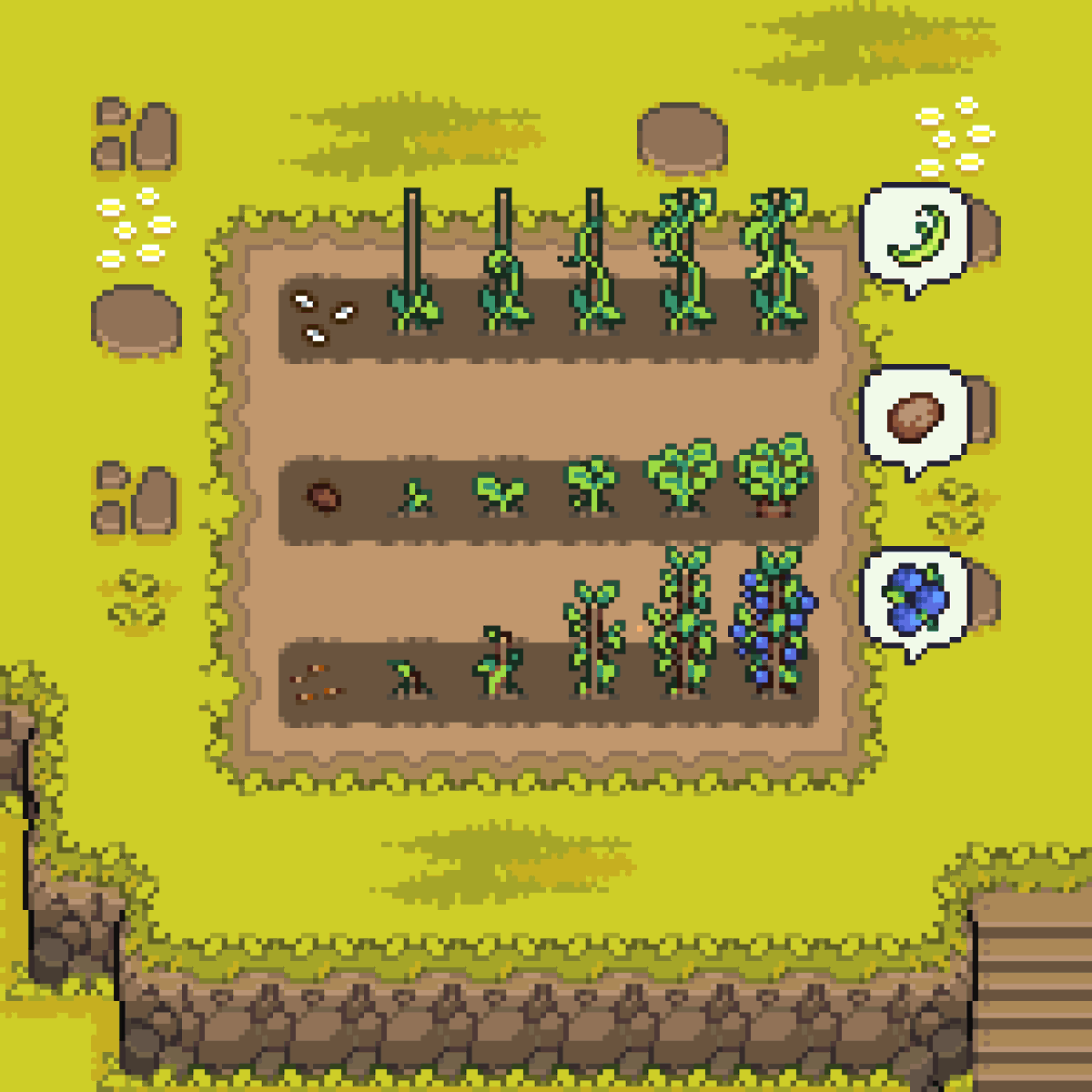 Another day, another step forward🌻Still a long way to go, but it's starting to take shape.
What do you think?🌻
#PixelArt #WollyLands #AssetsPack #IndieGame #GameDev