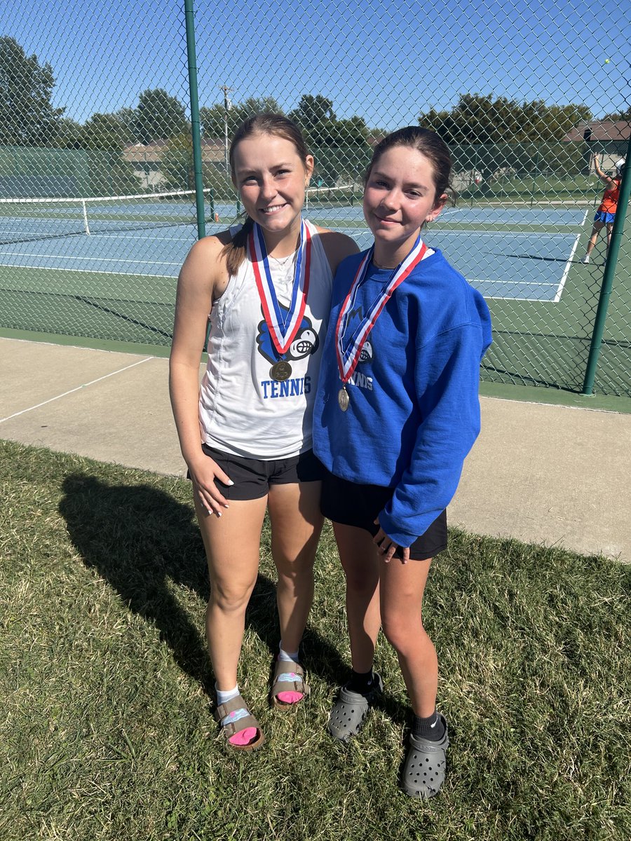Varsity doubles 1 GANC tournament gold medalists today were a Evie Bryson and Maddie Stecko. Nice teamwork by these!