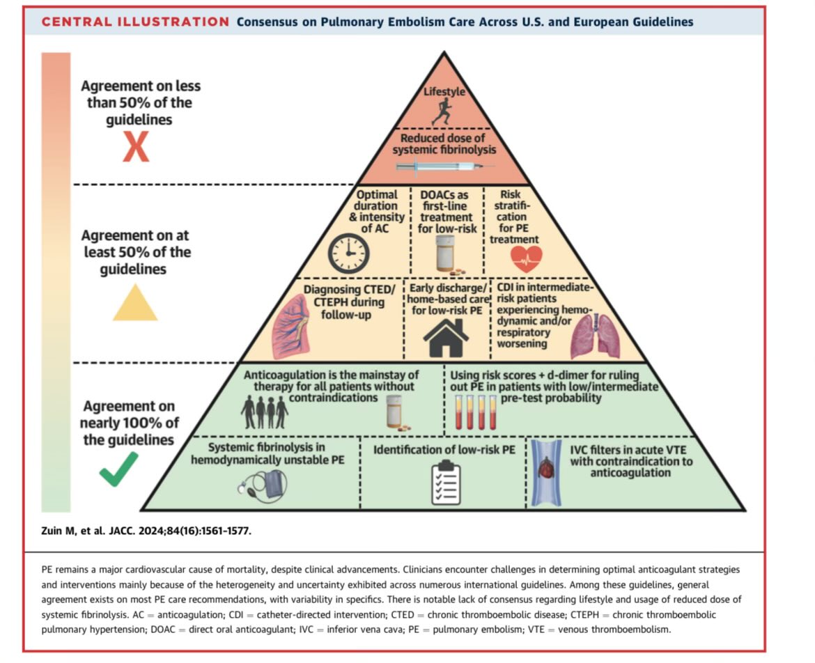 📌International Clinical Practice Guideline Recommendations for Acute Pulmonary Embolism

#PE #TEP #Guidelines  <a href="/JACCJournals/">JACC Journals</a>